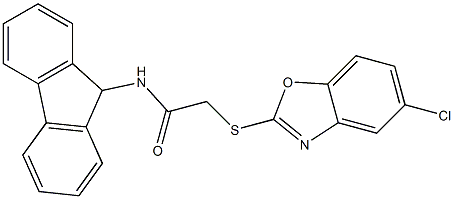  2-[(5-chloro-1,3-benzoxazol-2-yl)sulfanyl]-N-(9H-fluoren-9-yl)acetamide