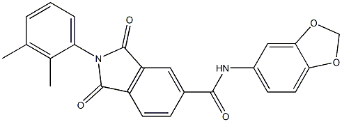 N-(1,3-benzodioxol-5-yl)-2-(2,3-dimethylphenyl)-1,3-dioxoisoindoline-5-carboxamide Struktur