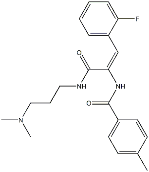 N-[1-({[3-(dimethylamino)propyl]amino}carbonyl)-2-(2-fluorophenyl)vinyl]-4-methylbenzamide Structure