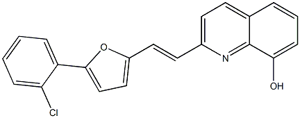 2-{2-[5-(2-chlorophenyl)-2-furyl]vinyl}-8-quinolinol,,结构式