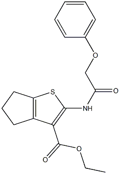 ethyl 2-[(phenoxyacetyl)amino]-5,6-dihydro-4H-cyclopenta[b]thiophene-3-carboxylate 化学構造式