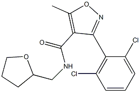 3-(2,6-dichlorophenyl)-5-methyl-N-(tetrahydro-2-furanylmethyl)-4-isoxazolecarboxamide,,结构式