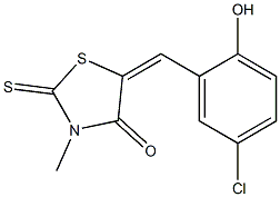 5-(5-chloro-2-hydroxybenzylidene)-3-methyl-2-thioxo-1,3-thiazolidin-4-one,,结构式