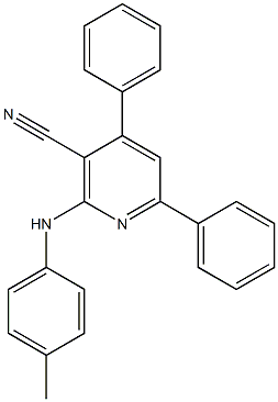 4,6-diphenyl-2-(4-toluidino)nicotinonitrile 化学構造式