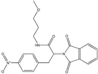 2-(1,3-dioxo-1,3-dihydro-2H-isoindol-2-yl)-3-{4-nitrophenyl}-N-(3-methoxypropyl)propanamide 化学構造式