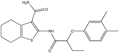 2-{[2-(3,4-dimethylphenoxy)butanoyl]amino}-4,5,6,7-tetrahydro-1-benzothiophene-3-carboxamide Structure