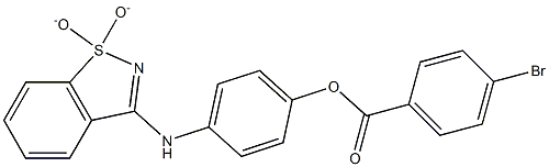 4-[(1,1-dioxido-1,2-benzisothiazol-3-yl)amino]phenyl 4-bromobenzoate 化学構造式