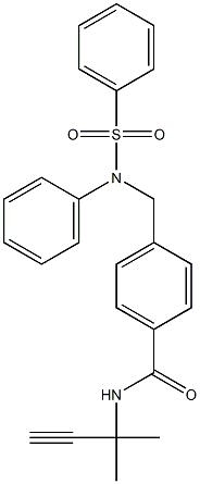 N-(1,1-dimethyl-2-propynyl)-4-{[(phenylsulfonyl)anilino]methyl}benzamide,,结构式