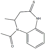 5-acetyl-4-methyl-1,3,4,5-tetrahydro-2H-1,5-benzodiazepine-2-thione 化学構造式