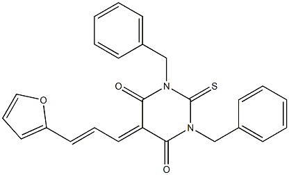 1,3-dibenzyl-5-[3-(2-furyl)-2-propenylidene]-2-thioxodihydro-4,6(1H,5H)-pyrimidinedione|