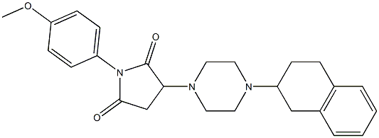 1-(4-methoxyphenyl)-3-[4-(1,2,3,4-tetrahydro-2-naphthalenyl)-1-piperazinyl]-2,5-pyrrolidinedione Structure