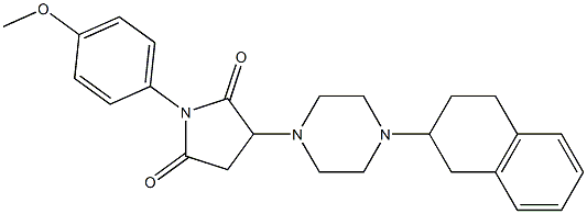 1-(4-methoxyphenyl)-3-[4-(1,2,3,4-tetrahydro-2-naphthalenyl)-1-piperazinyl]-2,5-pyrrolidinedione,,结构式