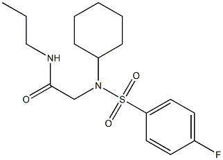 2-{cyclohexyl[(4-fluorophenyl)sulfonyl]amino}-N-propylacetamide,,结构式