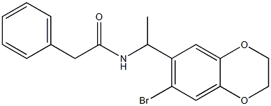 N-[1-(7-bromo-2,3-dihydro-1,4-benzodioxin-6-yl)ethyl]-2-phenylacetamide Struktur