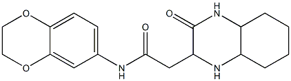 N-(2,3-dihydro-1,4-benzodioxin-6-yl)-2-(3-oxodecahydro-2-quinoxalinyl)acetamide Structure