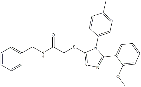 N-benzyl-2-{[5-(2-methoxyphenyl)-4-(4-methylphenyl)-4H-1,2,4-triazol-3-yl]sulfanyl}acetamide Structure