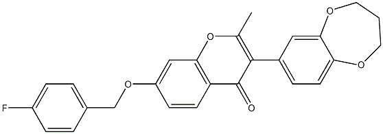  3-(3,4-dihydro-2H-1,5-benzodioxepin-7-yl)-7-[(4-fluorobenzyl)oxy]-2-methyl-4H-chromen-4-one