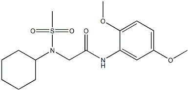 2-[cyclohexyl(methylsulfonyl)amino]-N-(2,5-dimethoxyphenyl)acetamide Structure