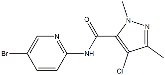N-(5-bromo-2-pyridinyl)-4-chloro-1,3-dimethyl-1H-pyrazole-5-carboxamide Struktur