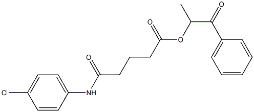 1-methyl-2-oxo-2-phenylethyl 5-(4-chloroanilino)-5-oxopentanoate,,结构式