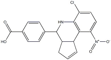 4-{6-chloro-9-nitro-3a,4,5,9b-tetrahydro-3H-cyclopenta[c]quinolin-4-yl}benzoic acid,,结构式