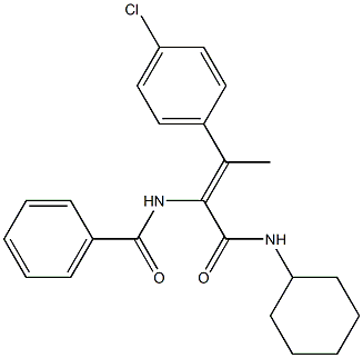 N-{2-(4-chlorophenyl)-1-[(cyclohexylamino)carbonyl]-1-propenyl}benzamide Structure