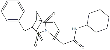 N-cyclohexyl-2-(16,18-dioxo-17-azapentacyclo[6.6.5.0~2,7~.0~9,14~.0~15,19~]nonadeca-2,4,6,9,11,13-hexaen-17-yl)acetamide 化学構造式