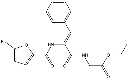 ethyl ({2-[(5-bromo-2-furoyl)amino]-3-phenylacryloyl}amino)acetate Structure