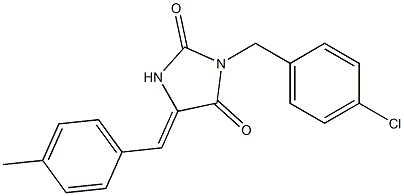 3-(4-chlorobenzyl)-5-(4-methylbenzylidene)-2,4-imidazolidinedione,,结构式