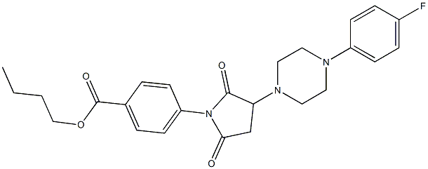 butyl 4-{3-[4-(4-fluorophenyl)-1-piperazinyl]-2,5-dioxo-1-pyrrolidinyl}benzoate Struktur