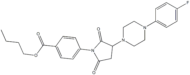 butyl 4-{3-[4-(4-fluorophenyl)-1-piperazinyl]-2,5-dioxo-1-pyrrolidinyl}benzoate,,结构式