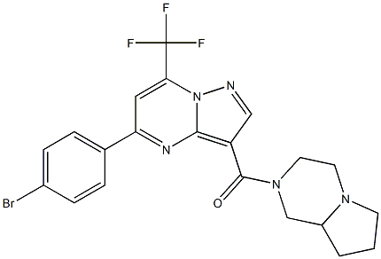 5-(4-bromophenyl)-3-(hexahydropyrrolo[1,2-a]pyrazin-2(1H)-ylcarbonyl)-7-(trifluoromethyl)pyrazolo[1,5-a]pyrimidine Structure