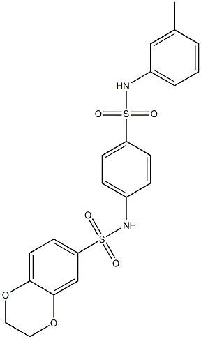 N-[4-(3-toluidinosulfonyl)phenyl]-2,3-dihydro-1,4-benzodioxine-6-sulfonamide 结构式