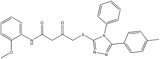 N-(2-methoxyphenyl)-4-{[5-(4-methylphenyl)-4-phenyl-4H-1,2,4-triazol-3-yl]sulfanyl}-3-oxobutanamide,,结构式