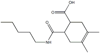 3,4-dimethyl-6-[(pentylamino)carbonyl]-3-cyclohexene-1-carboxylic acid,,结构式