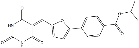 isopropyl 4-{5-[(2,4,6-trioxotetrahydro-5(2H)-pyrimidinylidene)methyl]-2-furyl}benzoate Structure