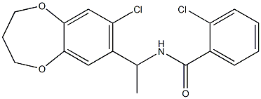 2-chloro-N-[1-(8-chloro-3,4-dihydro-2H-1,5-benzodioxepin-7-yl)ethyl]benzamide Structure