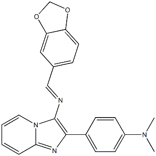 N-(1,3-benzodioxol-5-ylmethylene)-N-{2-[4-(dimethylamino)phenyl]imidazo[1,2-a]pyridin-3-yl}amine Structure