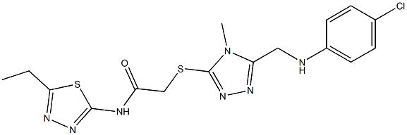 2-({5-[(4-chloroanilino)methyl]-4-methyl-4H-1,2,4-triazol-3-yl}sulfanyl)-N-(5-ethyl-1,3,4-thiadiazol-2-yl)acetamide