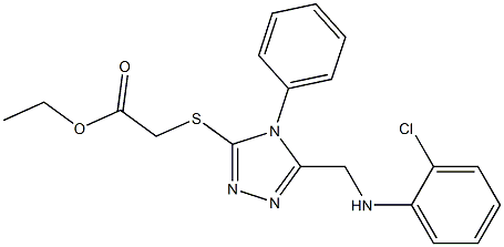 ethyl ({5-[(2-chloroanilino)methyl]-4-phenyl-4H-1,2,4-triazol-3-yl}sulfanyl)acetate Struktur