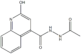 N'-acetyl-2-hydroxy-4-quinolinecarbohydrazide Structure