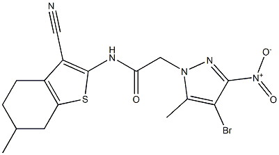 2-{4-bromo-3-nitro-5-methyl-1H-pyrazol-1-yl}-N-(3-cyano-6-methyl-4,5,6,7-tetrahydro-1-benzothien-2-yl)acetamide