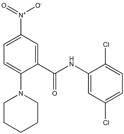 N-(2,5-dichlorophenyl)-5-nitro-2-(1-piperidinyl)benzamide,,结构式