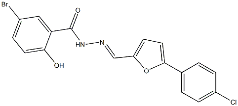 5-bromo-N'-{[5-(4-chlorophenyl)-2-furyl]methylene}-2-hydroxybenzohydrazide 结构式