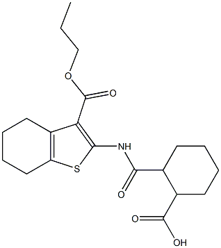 2-({[3-(propoxycarbonyl)-4,5,6,7-tetrahydro-1-benzothien-2-yl]amino}carbonyl)cyclohexanecarboxylic acid 结构式