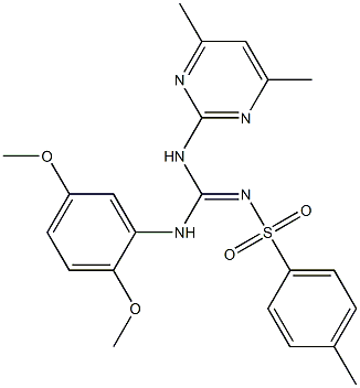 N-{(2,5-dimethoxyanilino)[(4,6-dimethyl-2-pyrimidinyl)amino]methylene}-4-methylbenzenesulfonamide Struktur
