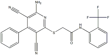  2-[(6-amino-3,5-dicyano-4-phenyl-2-pyridinyl)sulfanyl]-N-[2-(trifluoromethyl)phenyl]acetamide