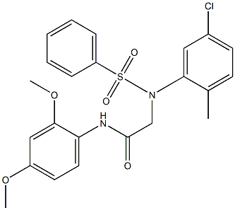 2-[5-chloro-2-methyl(phenylsulfonyl)anilino]-N-(2,4-dimethoxyphenyl)acetamide,,结构式