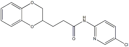 N-(5-chloro-2-pyridinyl)-3-(2,3-dihydro-1,4-benzodioxin-2-yl)propanamide 化学構造式