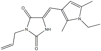 3-allyl-5-[(1-ethyl-2,5-dimethyl-1H-pyrrol-3-yl)methylene]-2,4-imidazolidinedione,,结构式